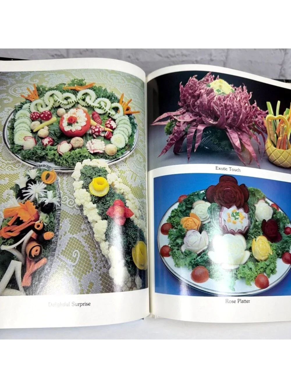 Vintage Set of 2 Harvey Rosen Garnish Book Bundle Hardcover Culinary Art Fruit